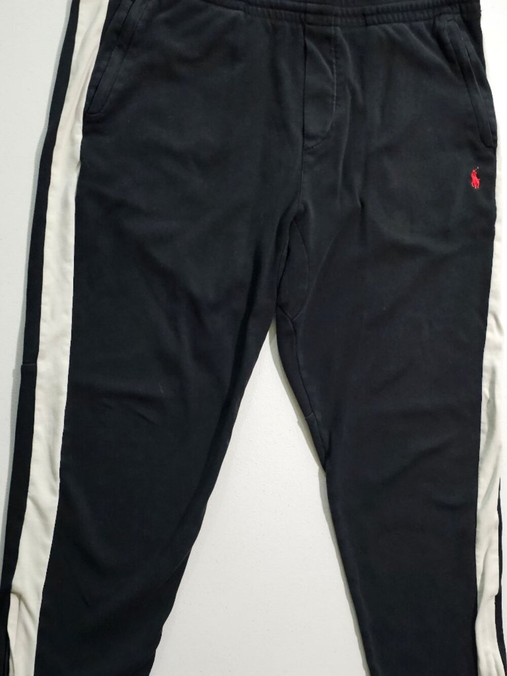 Polo Ralph Lauren Men Pants XXL 2XL Black Sweatpants | Zippered hem & pockets
